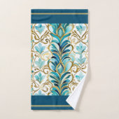 Regal bloeit blauwgroen en goud handdoek (Handdoek)