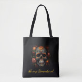 Regal Bloom Sugar Skull, op maat Tote Bag (Voorkant)