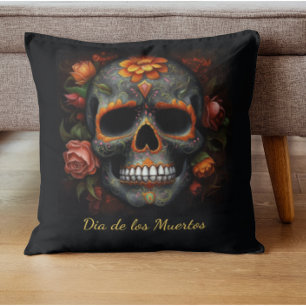 Regal Bloom Suiker Schedel, op maat Kussen