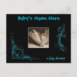Regal Blue Baby Boy Douche Uitnodiging Briefkaart