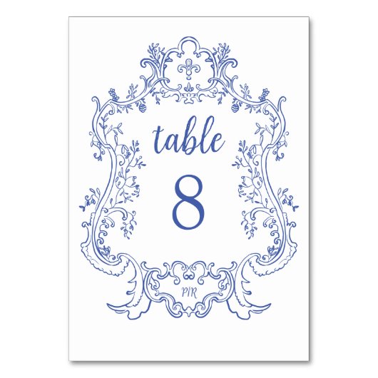 Regal Blue |  barok Lijst Kaart (Voorkant)