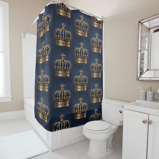 Regal Blue Crown-serie Douchegordijn (In situ)