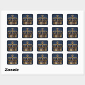 Regal Blue Crown-serie Vierkante Sticker (Vel)