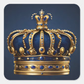 Regal Blue Crown-serie Vierkante Sticker (Voorkant)