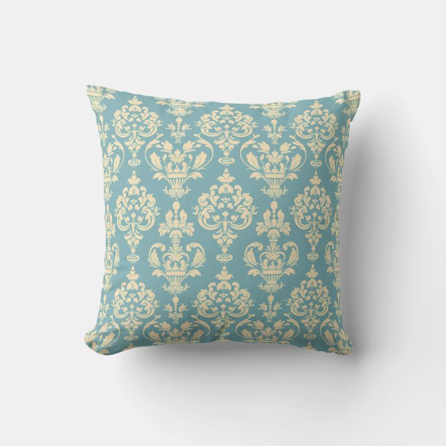 Regal Blue Damask Princesscore Kussen (Voorkant)