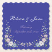 Regal Blue  Elegance Tuin Bloeit Kartonnen Onderzetters (Voorkant)