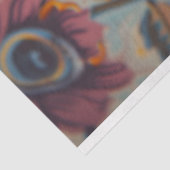 Regal Blue  Floral gekroonde spinkunst Tissuepapier (Detail)