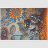 Regal Blue  Floral gekroonde spinkunst Tissuepapier (Voorkant)