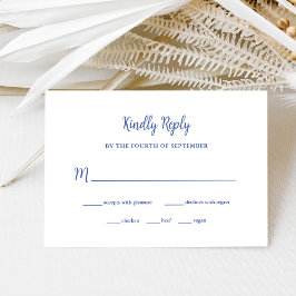 Regal Blue | Trouwmaaltijd keuze RSVP Kaartje