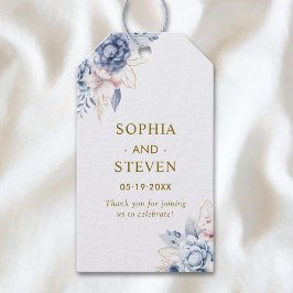 Regal Blue & White Wedding Invitation with Gold  Cadeaulabel