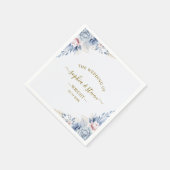 Regal Blue & White Wedding Invitation with Gold  Servet (Hoek)