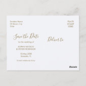 Regal Blue & White Wedding with Gold Accents Briefkaart (Achterkant)
