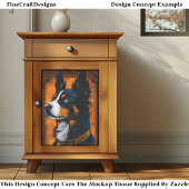 Regal Border Collie,  Lijst EF3L Decoupage Tissuepapier