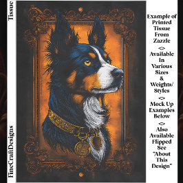 Regal Border Collie,  Lijst EF3R Decoupage Tissuepapier