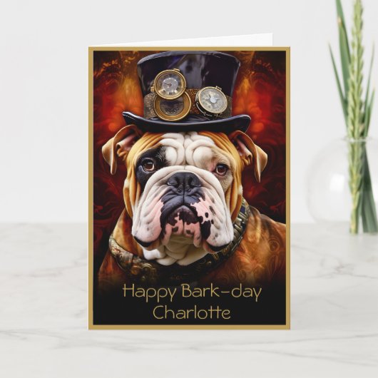 Regal Britse Bulldog Custom Naam 111 Groet Kaart (Voorkant)