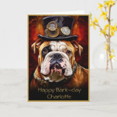 Regal Britse Bulldog Custom Naam 111 Groet Kaart (Gele Bloem)