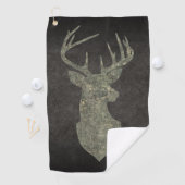 Regal Buck Trophy Deer Silhouette in Camouflage Golfhanddoek (Insitu)