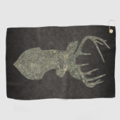 Regal Buck Trophy Deer Silhouette in Camouflage Golfhanddoek (Horizontaal)