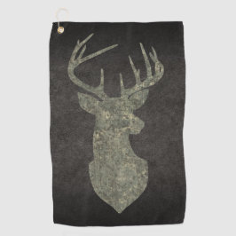 Regal Buck Trophy Deer Silhouette in Camouflage Golfhanddoek