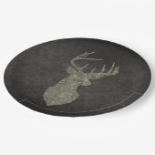 Regal Buck Trophy Deer Silhouette in Camouflage Papieren Bordje (Gekanteld)