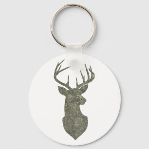 Regal Buck Trophy Deer Silhouette in Camouflage Sleutelhanger