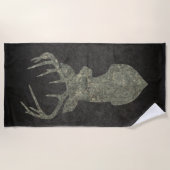Regal Buck Trophy Deer Silhouette in Camouflage Strandlaken (Voorkant)