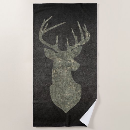 Regal Buck Trophy Deer Silhouette in Camouflage Strandlaken (Voorkant)
