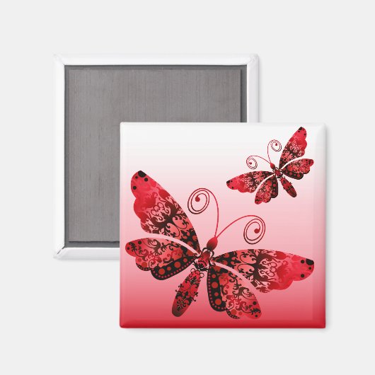 "Regal Butterfly" (rood) van Cheryl Daniels Magneet (Voorkant / Achterkant)