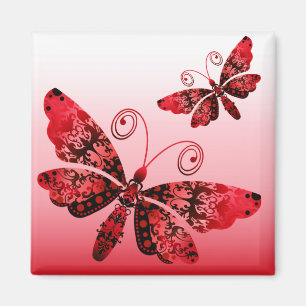 "Regal Butterfly" (rood) van Cheryl Daniels Magneet