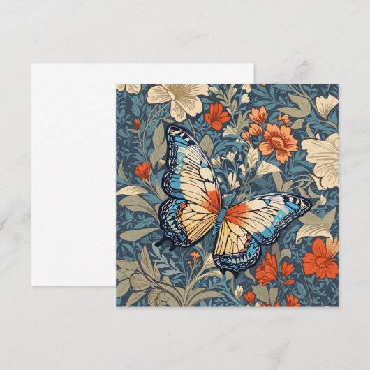 Regal Butterfly temidden van William Morris Floral (Voorkant / Achterkant)