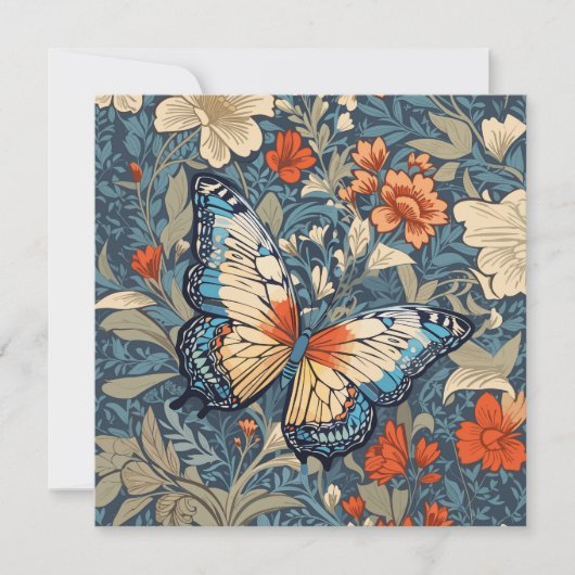 Regal Butterfly temidden van William Morris Floral (Voorkant)