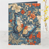Regal Butterfly temidden van William Morris Floral Kaart (Gele Bloem)
