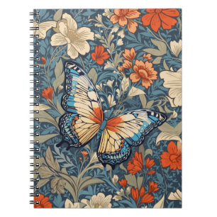 Regal Butterfly temidden van William Morris Floral Notitieboek