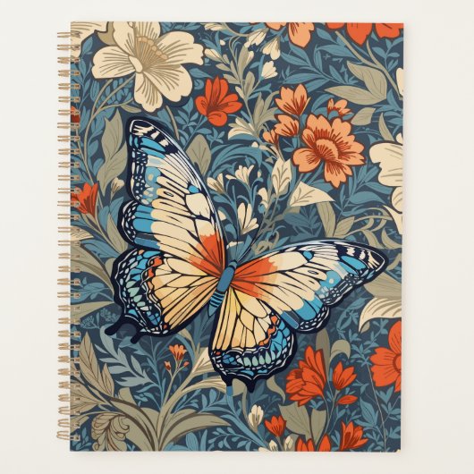Regal Butterfly temidden van William Morris Floral Planner (Voorkant)