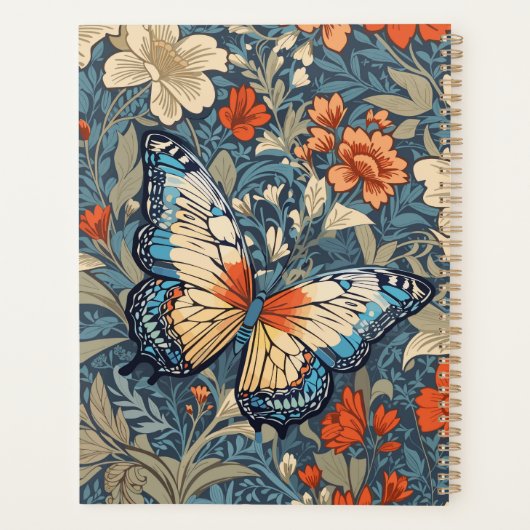 Regal Butterfly temidden van William Morris Floral Planner (Achterkant)