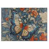 Regal Butterfly temidden van William Morris Floral Snijplank (Voorkant)