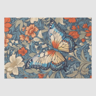Regal Butterfly temidden van William Morris Floral Tissuepapier