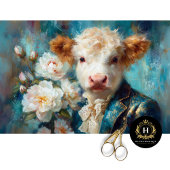 Regal Calf in Blauwgroen Brocade Decoupage Tissuepapier