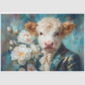 Regal Calf in Blauwgroen Brocade Decoupage Tissuepapier (Voorkant)