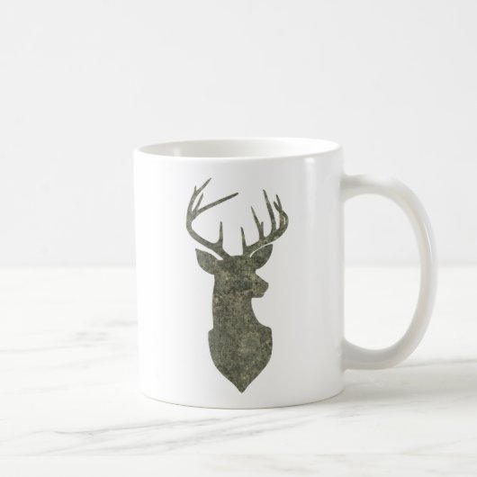 Regal Camouflage Deer Silhouette Buck Trofee Koffiemok (Rechts)