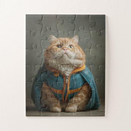 Regal Cat in Blue Cloak – Puzzel Legpuzzel (Verticaal)