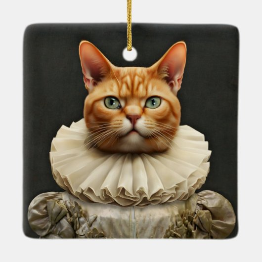 Regal Cat Keramisch Ornament (Achterkant)