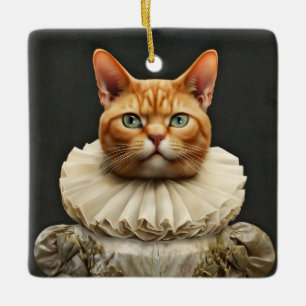 Regal Cat Keramisch Ornament