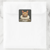 Regal Cat Vierkante Sticker (Tas)