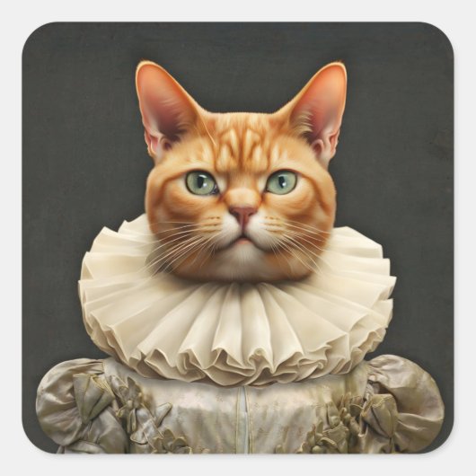 Regal Cat Vierkante Sticker (Voorkant)
