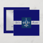 Regal Celtic Fleur Blue All Occasion Invitation Kaart (Voorkant / Achterkant)