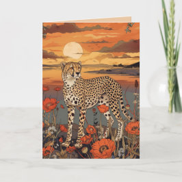 REGAL CHEETAH BLANK ALL-OCCASION CARD BEDANKKAART