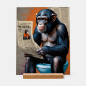 Regal Chimp op de troon - Unieke mix Acryl Bord (Voorkant)