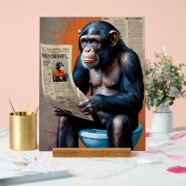 Regal Chimp op de troon - Unieke mix Acryl Bord