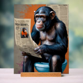 Regal Chimp op de troon - Unieke mix Acryl Bord (Neutraal)